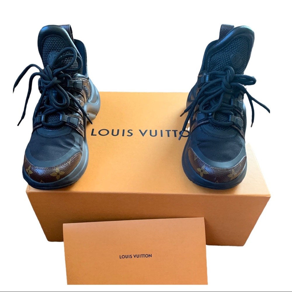 Authentic Louis Vuitton Sneakers Monogram Canvas & Neoprene Archlight Size 3